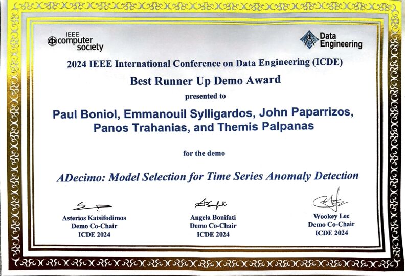 ICDE demo runner up award